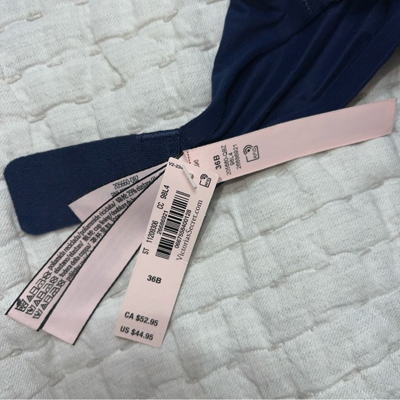 New Victoria Secret 36B Love Cloud Wireless Push-up Bra Blue NWT - Picture 7 of 8